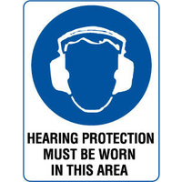 300x225mm - Poly - Hearing Protection Must be Worn in This Area