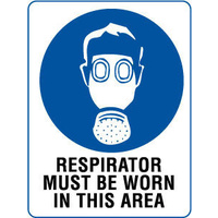 300x225mm - Poly - Respirator Must be Worn in This Area