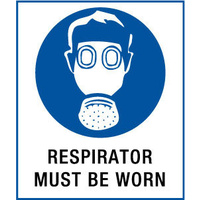 300x140mm - Self Adhesive - Respirator Must be Worn in This Area
