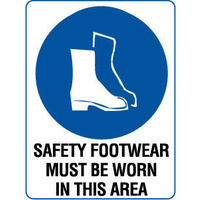 300x225mm - Poly - Safety Footwear Must be Worn in This Area