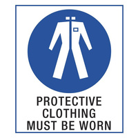 140x120mm - Self Adhesive - Pkt of 4 - Protective Clothing Must be Worn