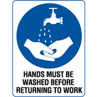 300x225mm - Poly - Hands Must be Washed Before Returning to Work