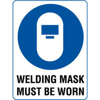 300x225mm - Poly - Welding Mask Must Be Worn