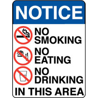 Notice No Smoking, No Eating, No Drinking In This Area