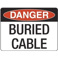 240x180mm - Self Adhesive - Danger Buried Cable