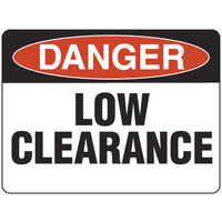 240x180mm - Self Adhesive - Danger Low Clearance