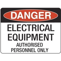 140x120mm - Self Adhesive - Pkt 4 - Danger Electrical Hazard Authorised Personnel Only