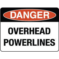 600X400mm - Fluted Board - Danger Overhead Powerlines