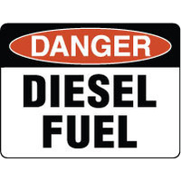 90x55mm - Self Adhesive - Sheet of 10 - Danger Diesel Fuel