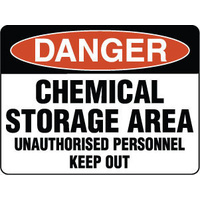 300x225mm - Poly - Danger Chemical Storage Area Unauthorised Personnel Keep Out