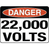 300x225mm - Poly - Danger 22,000 Volts