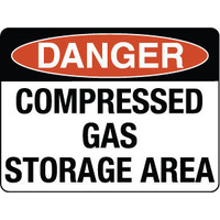 450x300mm - Poly - Danger Compressed Gas Storage Area