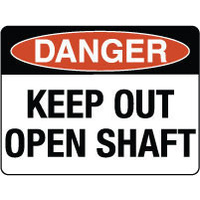 600X400mm - Fluted Board - Danger Keep Out Open Shaft