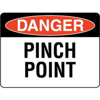 90x55mm - Self Adhesive - Sheet of 10 - Danger Pinch Point