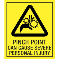 90x55mm - Self Adhesive - Sheet of 10 - Pinch Point Can Cause Severe Personal Injury
