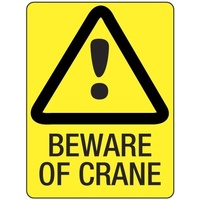 240x180mm - Self Adhesive - Beware of Crane