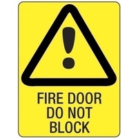 300x225mm - Poly - Fire Door Do Not Block