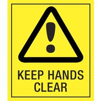 90x55mm - Self Adhesive - Sheet of 10 - Keep Hands Clear