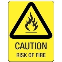 300x225mm - Poly - Caution Risk of Fire