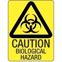 300x225mm - Poly - Caution Biological Hazard
