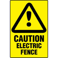 300x225mm - Poly - Caution Electric Fence