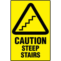 450x300mm - Poly - Caution Steep Stairs