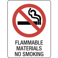435MP -- 300x225mm - Poly - Flammable Materials No Smoking