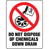 450MP -- 300x225mm - Poly - Do Not Dispose of Chemicals Down Drain