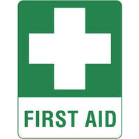 501TMP -- 300x140mm - Poly - Wht/Grn - First Aid