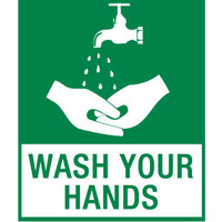 140x120mm - Self Adhesive - Pkt of 4 - Wash Your Hands