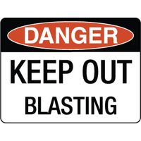 600X400mm - Metal, Class 2 Reflective - Danger Keep Out Blasting