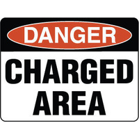 600X400mm - Metal, Class 2 Reflective - Danger Charged Area