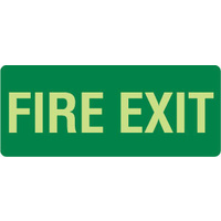 350x140mm - Self Adhesive - Luminous - Fire Exit