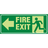 350x140mm - Poly - Non Luminous - Fire Exit with Arrow Right