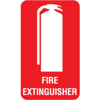 90x55mm - Self Adhesive - Sheet of 10 - Fire Extinguisher (with pictogram)