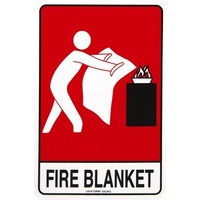 712MSP -- 225x150mm - Poly - Fire Blanket (with pictogram)