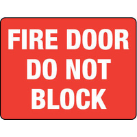 714MP -- 300x225mm - Poly - Fire Door Do Not Block