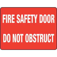 240x180mm - Self Adhesive - Fire Safety Door Do Not Obstruct