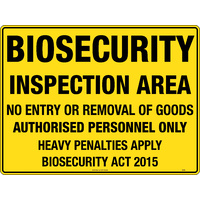 853LP -- 600X400mm - Poly - Biosecurity Inspection Area