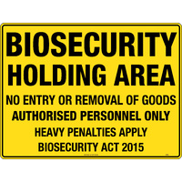 858LP -- 600X400mm - Poly - Biosecurity Holding Area