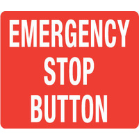 90x55mm - Self Adhesive - Sheet of 10 - Emergency Stop Button