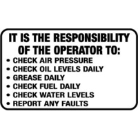 It is the Responsibility of the Operator to: ...