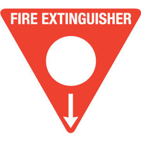 FRL05TRP -- 350mm Poly Triangle - Fire Extinguisher Marker - Powder AB(E) (White)