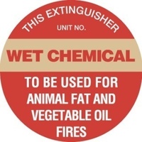 FRL07P -- 200mm Disc - Poly - Fire Extinguisher Marker - Wet Chemical (Gold)