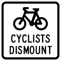 450x450mm - AL CL1W - Cyclists Dismount