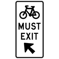 600x1200mm - AL CL1W - Bicycles Must Exit