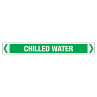 30x380mm - Self Adhesive Pipe Markers - Pkt of 10 - Chilled Water