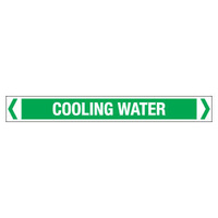 30x380mm - Self Adhesive Pipe Markers - Pkt of 10 - Cooling Water