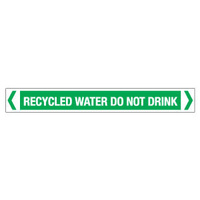 30x380mm - Self Adhesive Pipe Markers - Pkt of 10 - Recycled Water Do Not Drink