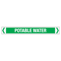 30x380mm - Self Adhesive Pipe Markers - Pkt of 10 - Potable Water